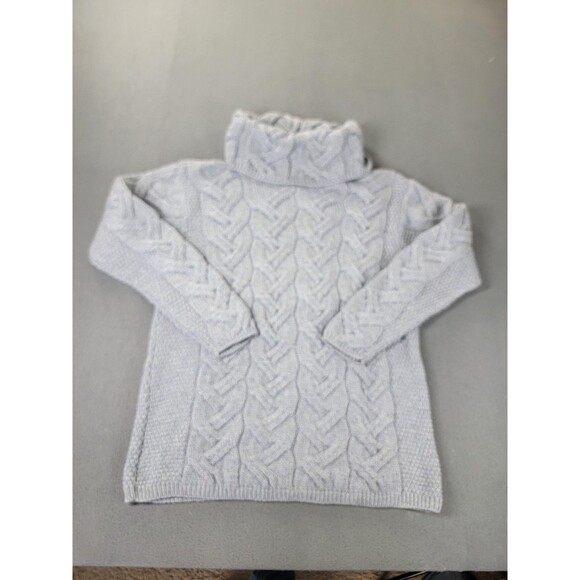 Aran Woollen Mills Sweater Womens Large Cable Knit Turtleneck Merino Ireland - Picture 1 of 11
